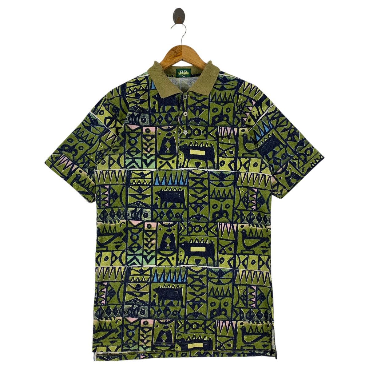 Vintage Vintage POWER BILT tribal pattern full print polo tee Size US L / EU 52-54 / 3 - 1 Thumbnail