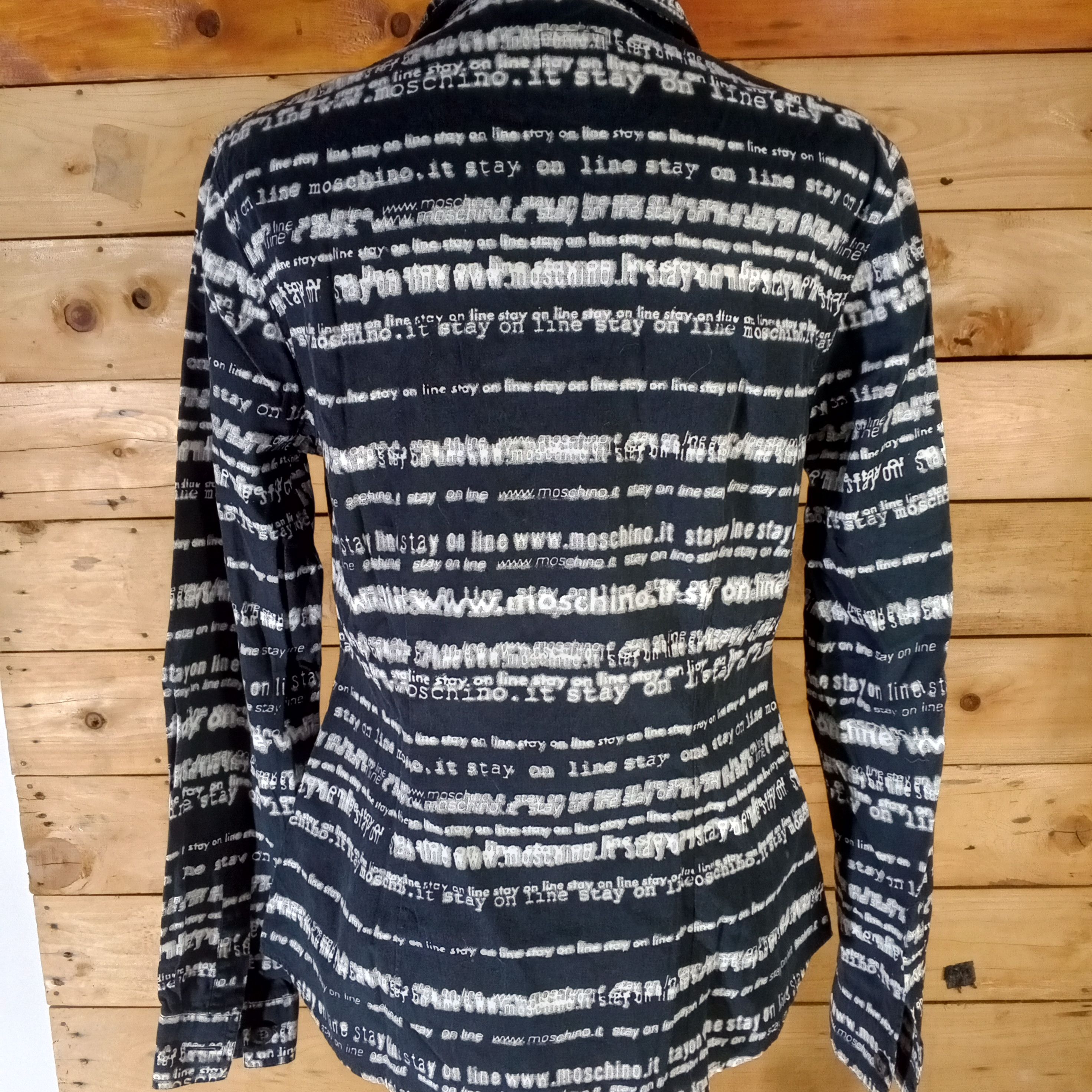 Moschino × Vintage Rare Moschino Stay Online Button Shirt Size L / US 10 / IT 46 - 5 Thumbnail