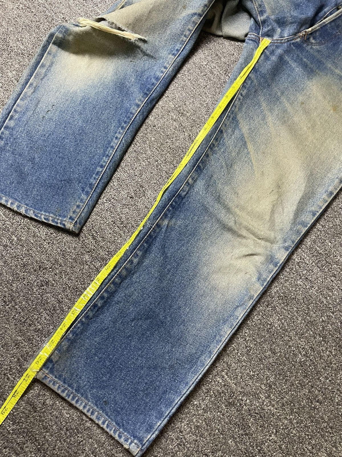Edwin × Vintage Vintage EDWIN Loose Cut Ripped Jeans (117) Size US 28 / EU 44 - 5 Thumbnail