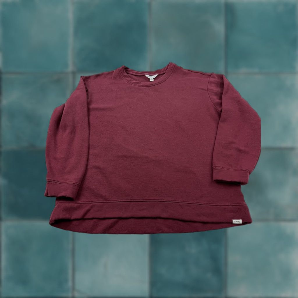 Orvis Orvis Classic Collection Sweatshirt Womens Large Red Crewneck Fleece Pullover Casual Fall Long Sleeve Logo (Relaxed) Size L / US 10 / IT 46 - 1 Thumbnail