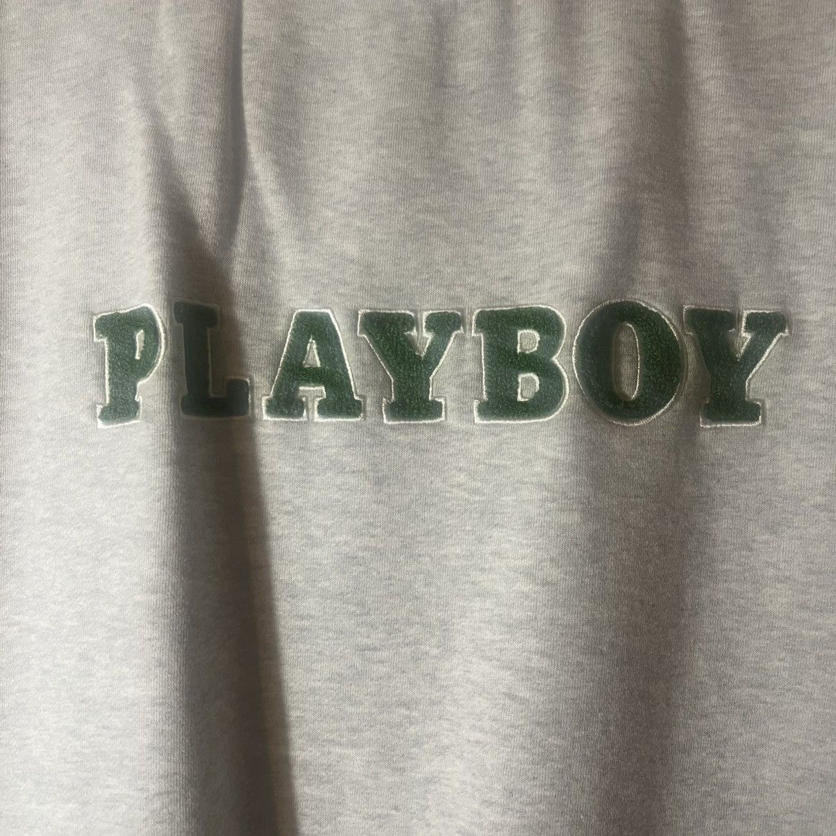 Playboy PLAYBOY MEN’S LARGE Light Gray Crewneck Sweater Green Logo Size US L / EU 52-54 / 3 - 3 Thumbnail