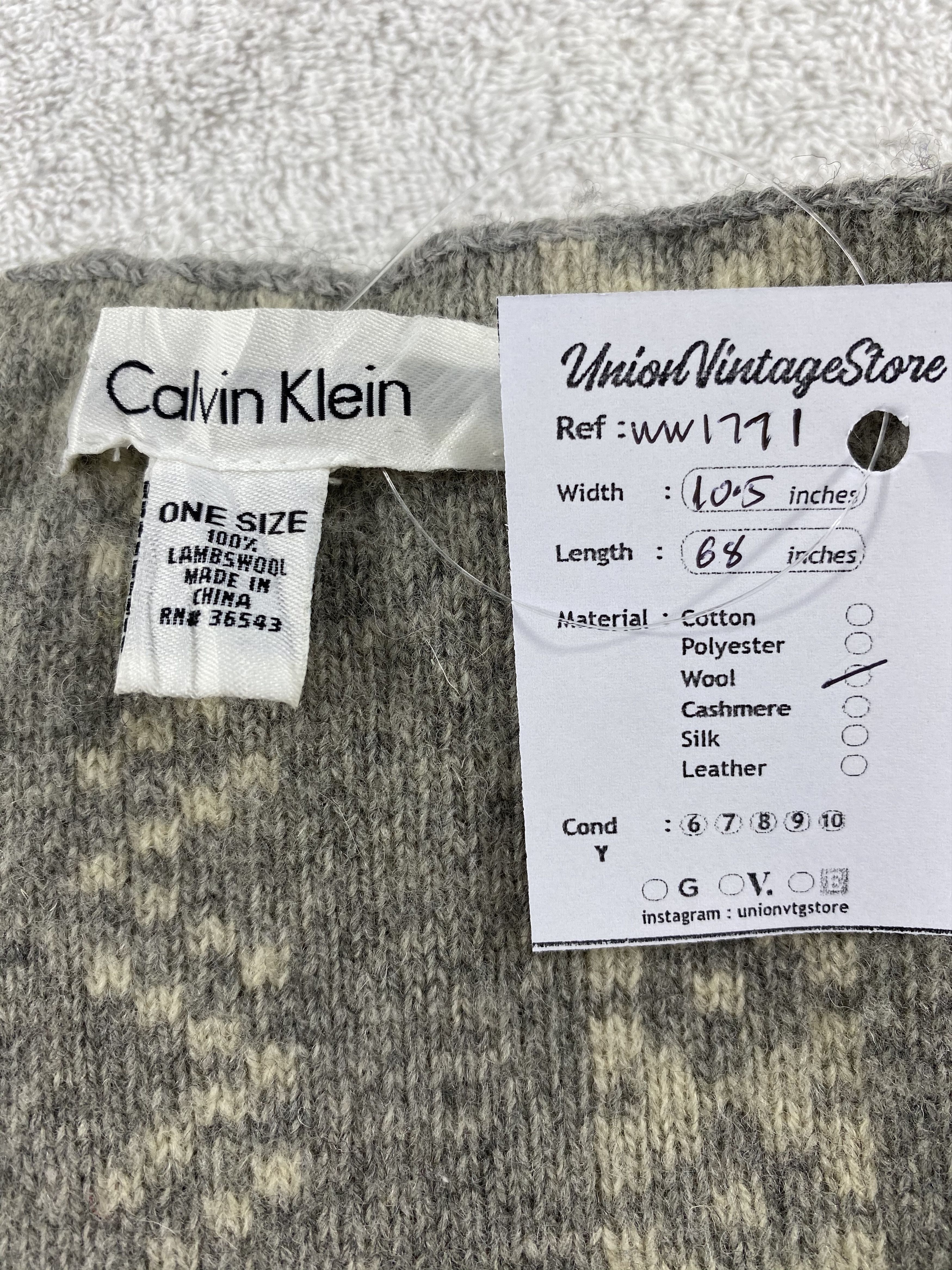 Calvin Klein × Vintage Calvin Klein Scarf / Muffler / Neckwear - WW1771 Size ONE SIZE - 4 Thumbnail