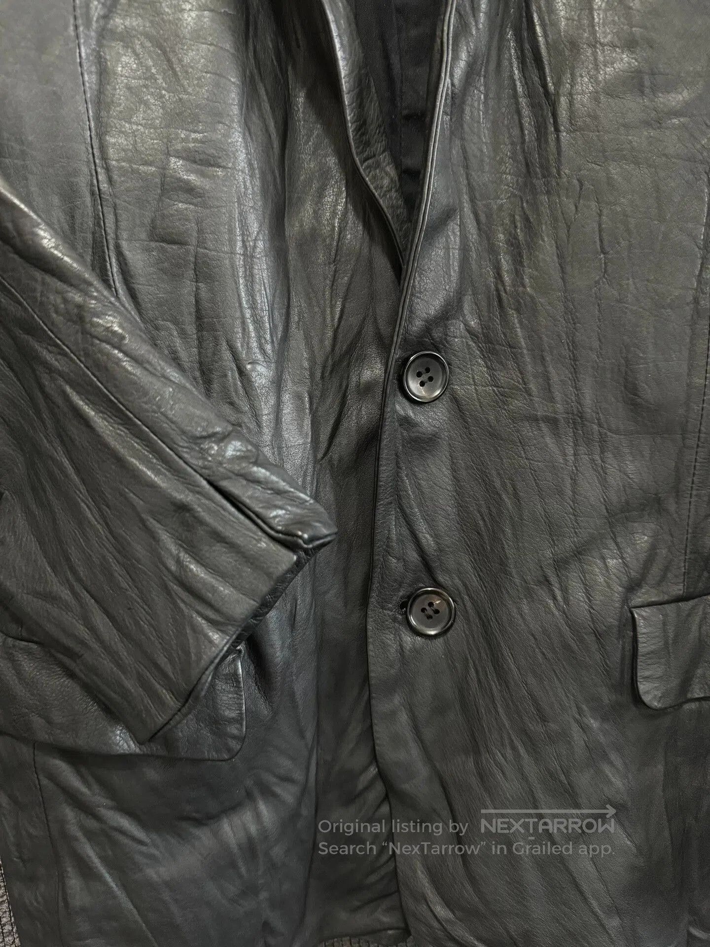 Julius avant-garde crumpled leather suit jacket. Size US S / EU 44-46 / 1 - 2 Thumbnail