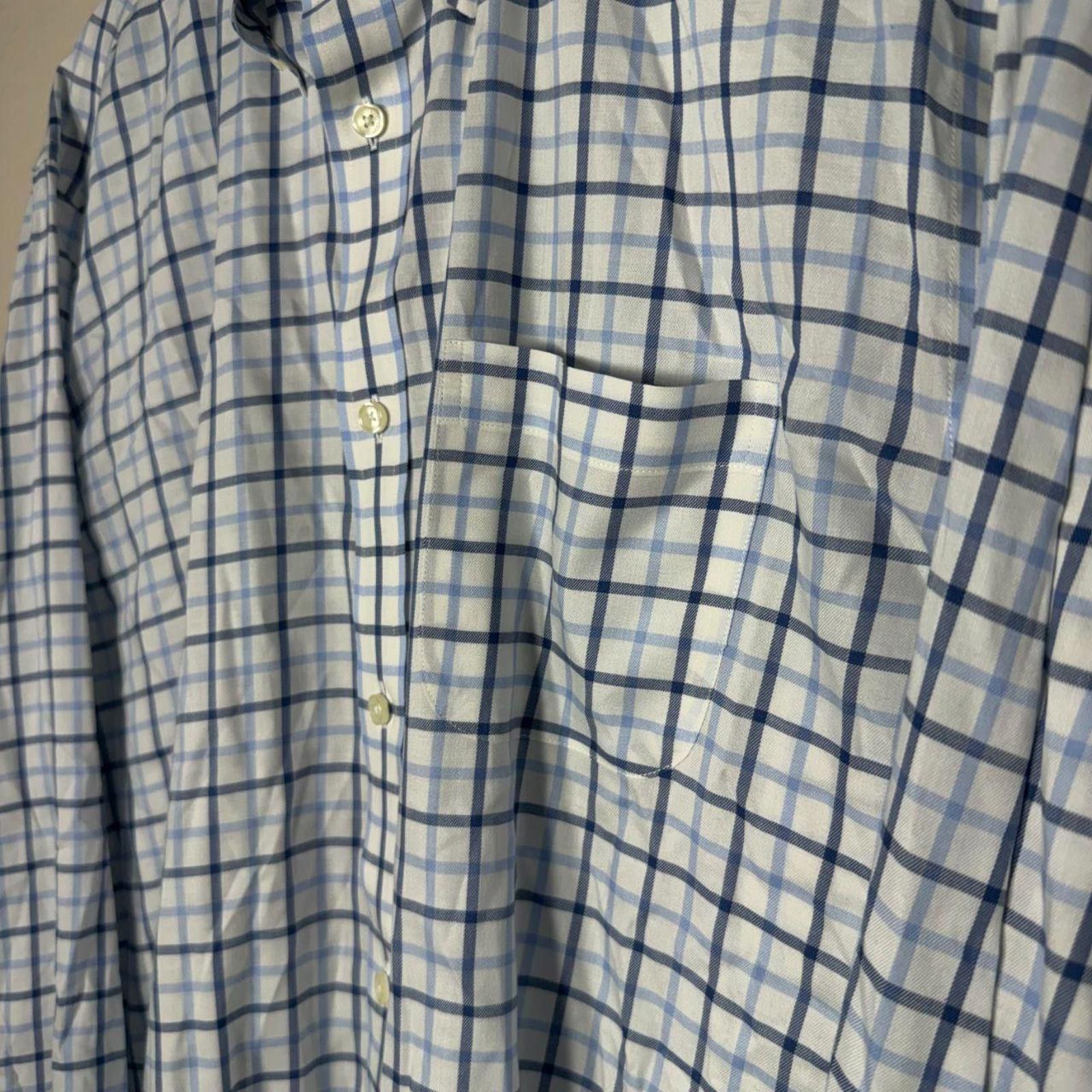 Brooks Brothers Brooks Brothers Mens XL Blue White Noniron Long Sleeve Plaid Size US XL / EU 56 / 4 - 5 Thumbnail