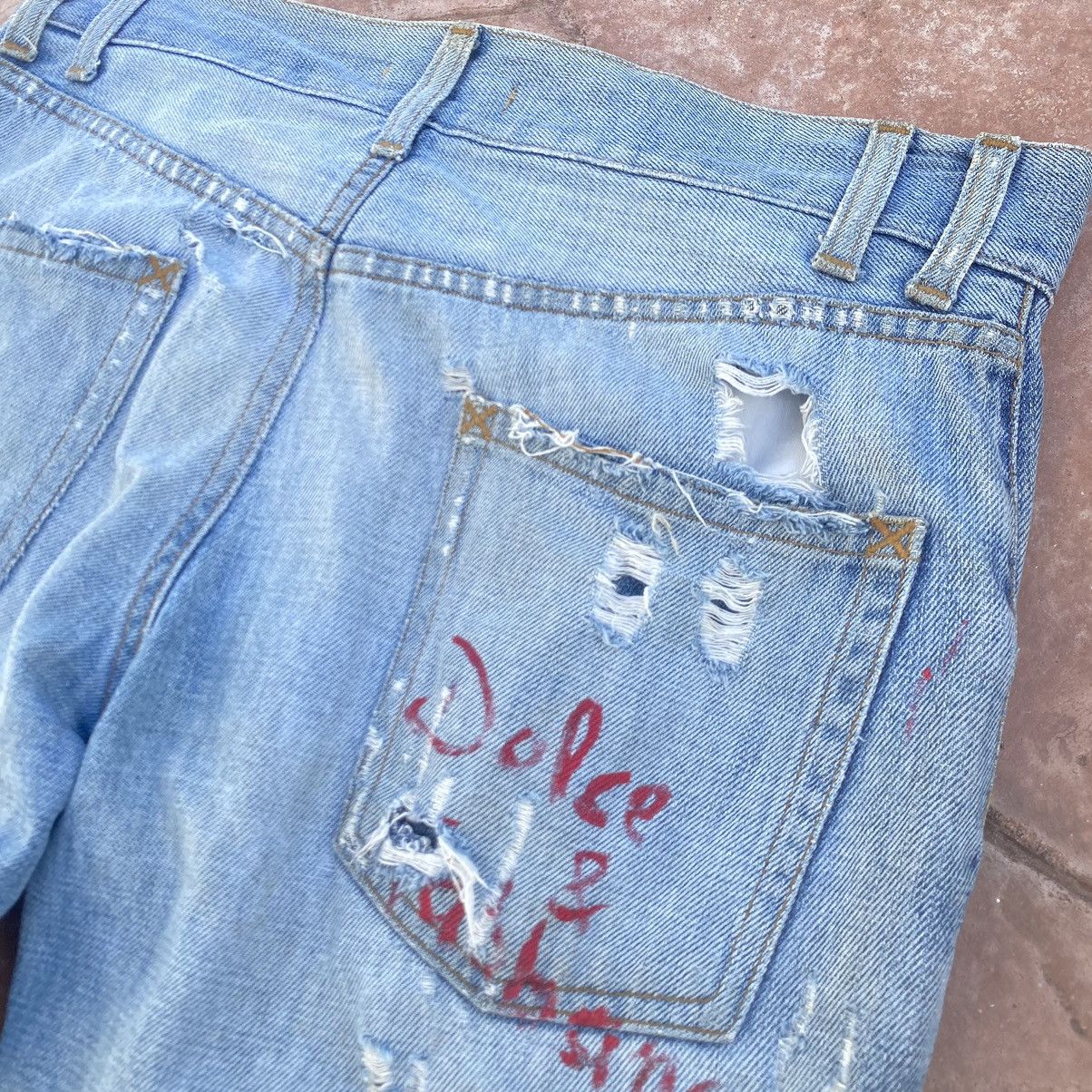Dolce & Gabbana Thrashed Vintage Dolce & Gabbana ERD GRUNGE JEANS Size US 32 / EU 48 - 4 Thumbnail