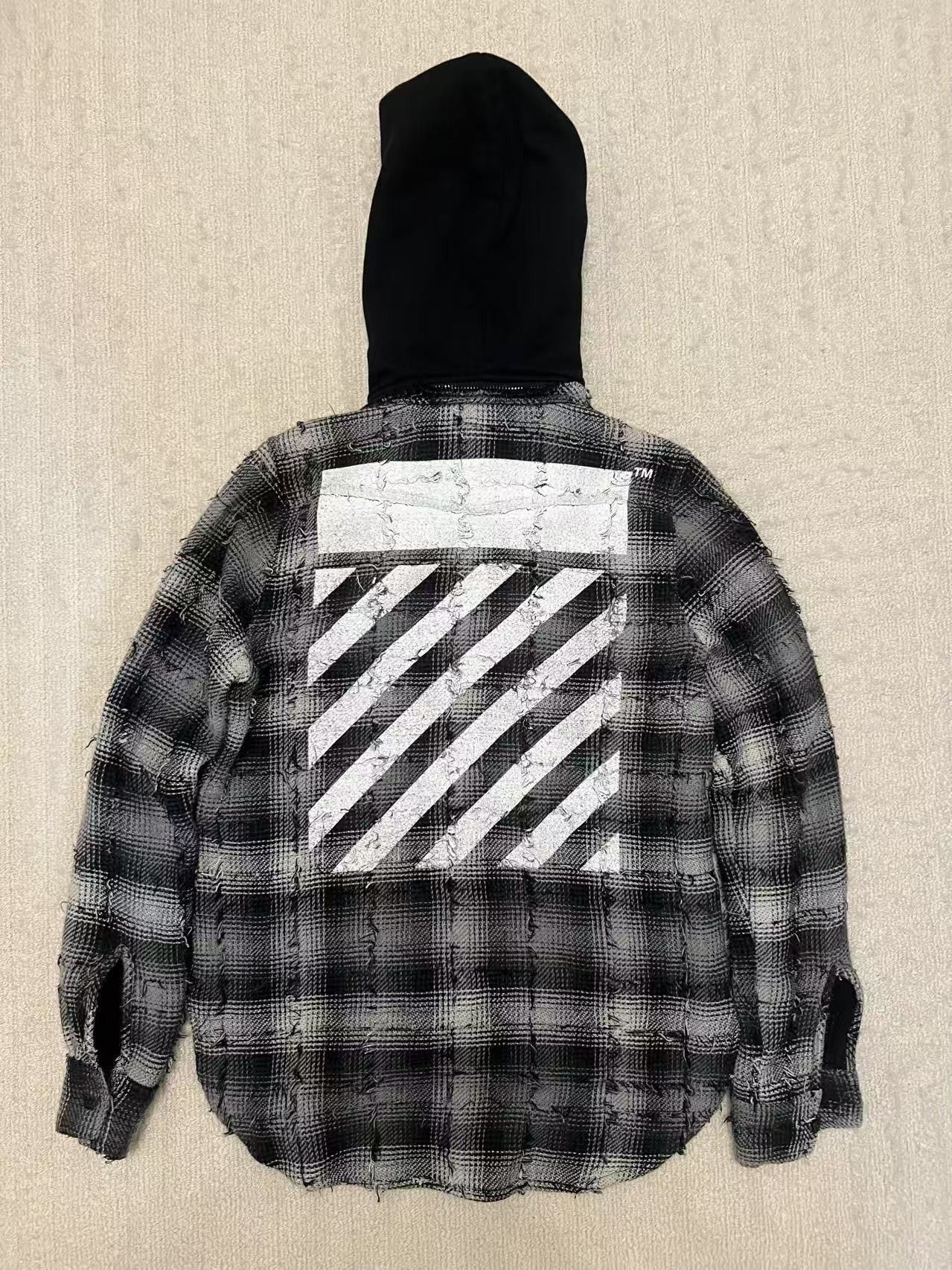 Off-White Plaid Distressed Flannel with Detachable Hood Size US S / EU 44-46 / 1 - 13 Thumbnail