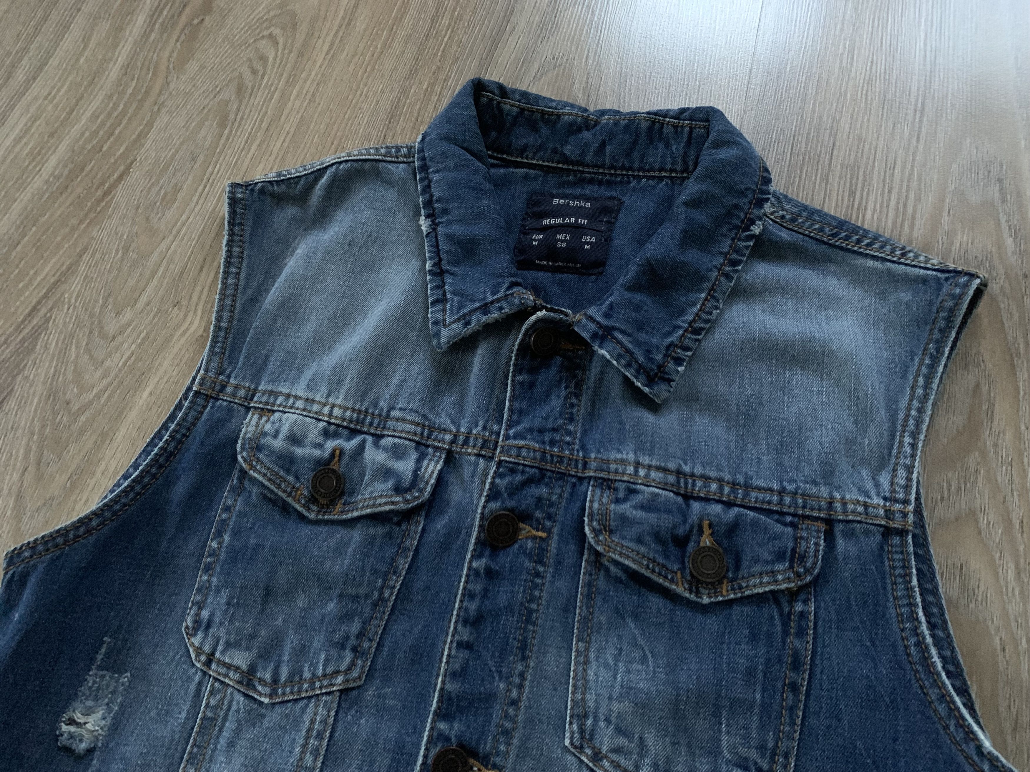 Bershka Bershka Mens Blue Denim Vest Size US S / EU 44-46 / 1 - 4 Thumbnail