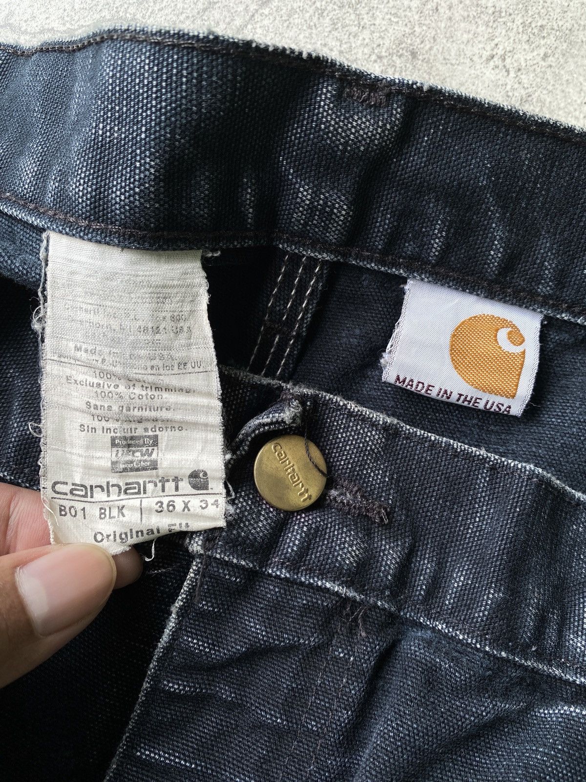 Carhartt Distressed Faded Vintage Carhartt Double Knee B01 Black Size US 36 / EU 52 - 7 Thumbnail