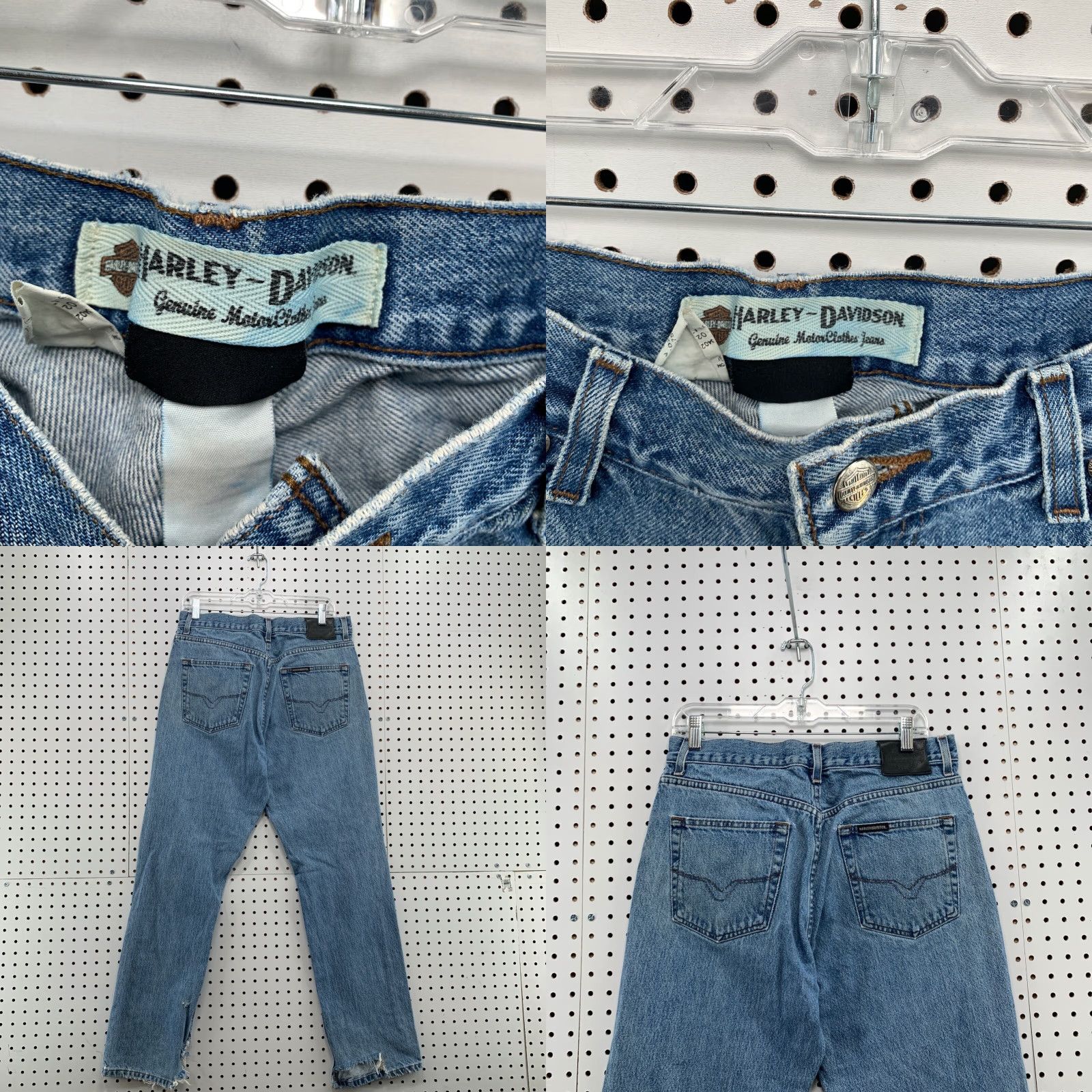 Harley Davidson VINTAGE Harley Davidson Motorcycle Jeans 33x30 Blue Straight Leg Mens Size US 33 - 8 Thumbnail