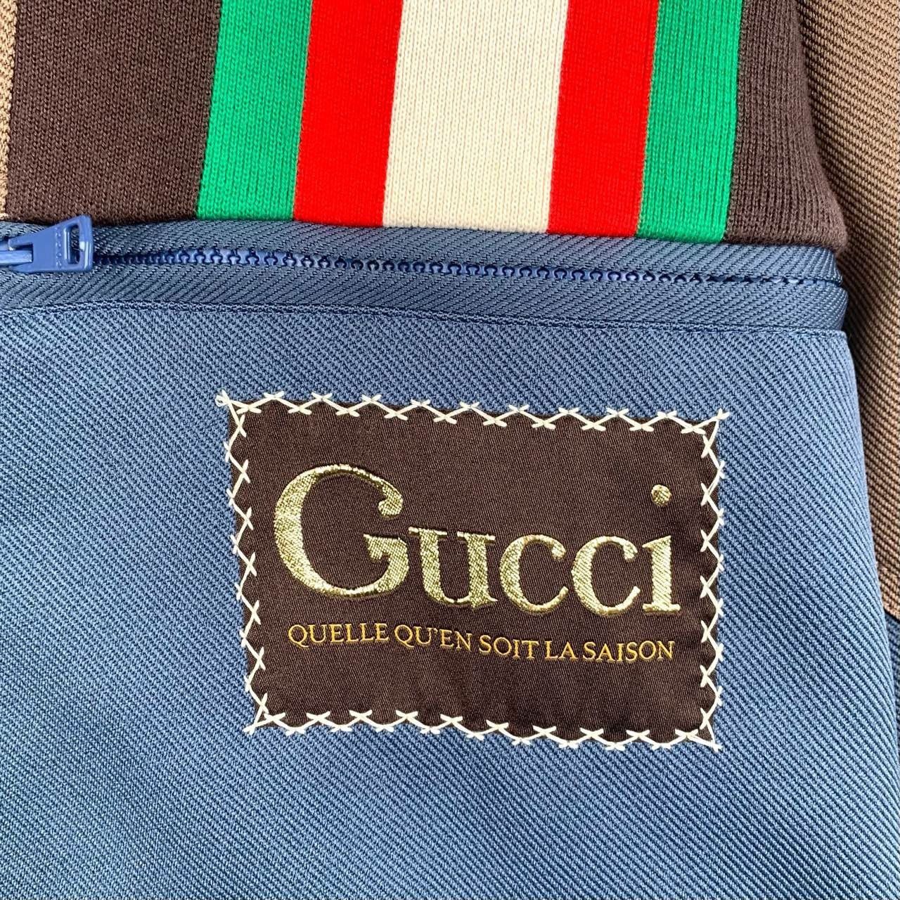 Gucci Gucci Logo-Striped Blue Zipper Jacket, Size 44 Size US S / EU 44-46 / 1 - 6 Thumbnail