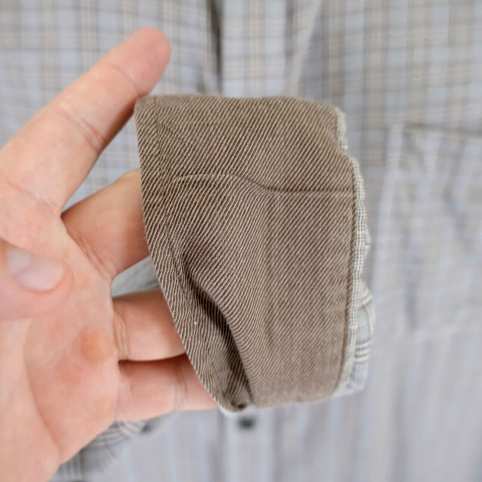 Joseph Abboud Joseph Abboud XLT Tall Gray Brown Glen Plaid Pocket Collared Size US XL / EU 56 / 4 - 3 Thumbnail