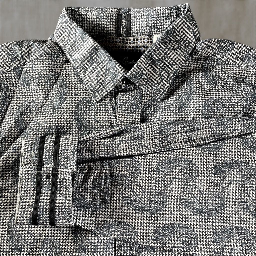 Robert Graham Robert Graham Shirt Mens XL Black White Paisley Houndstooth Tailored Fit Long Sleeve Button-Up Collar Mens Size US XL / EU 56 / 4 - 1 Thumbnail
