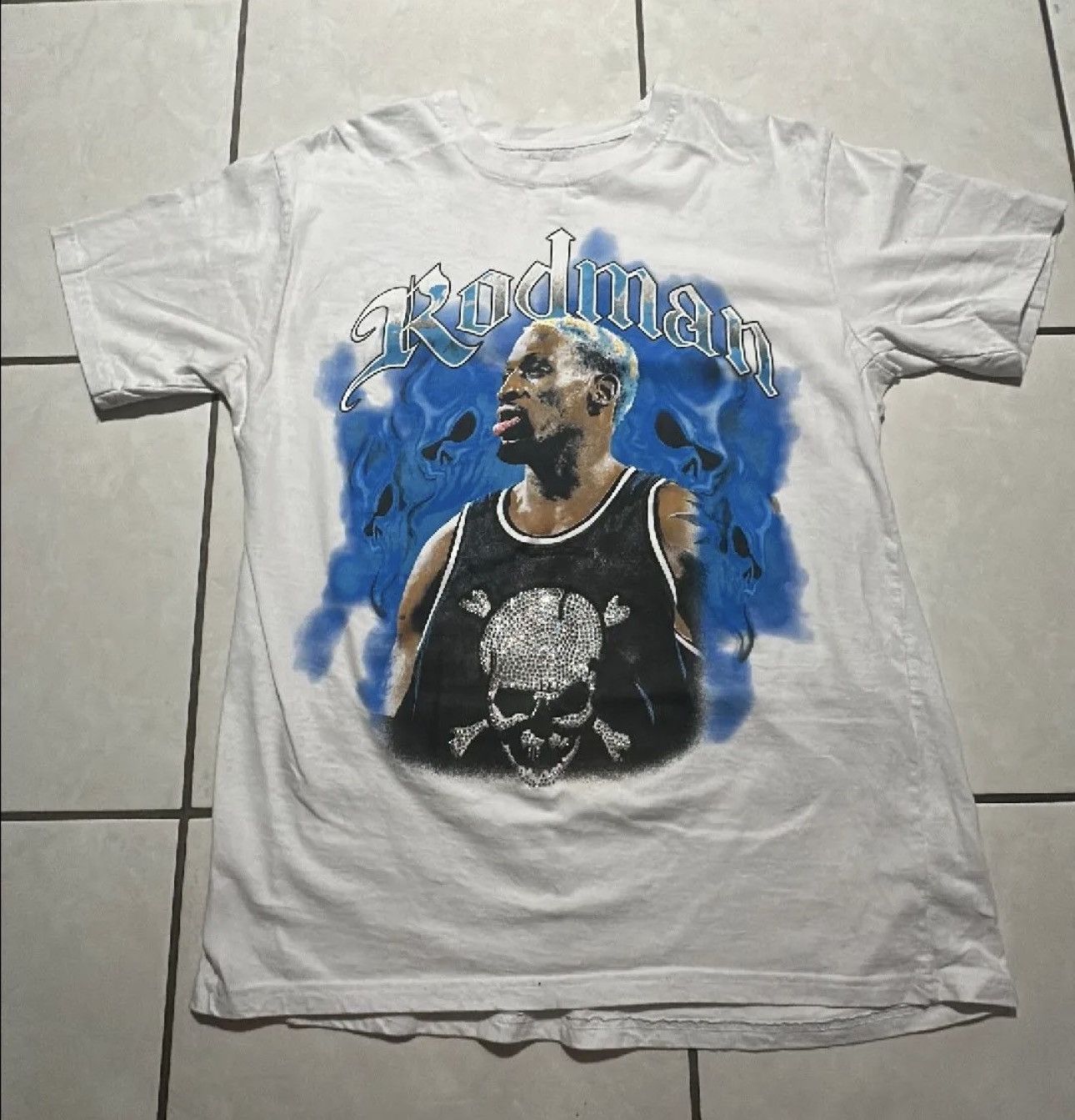 Other RODMAN BRAND Skulls Rhinestone White T-Shirt Size US L / EU 52-54 / 3 - 1 Thumbnail