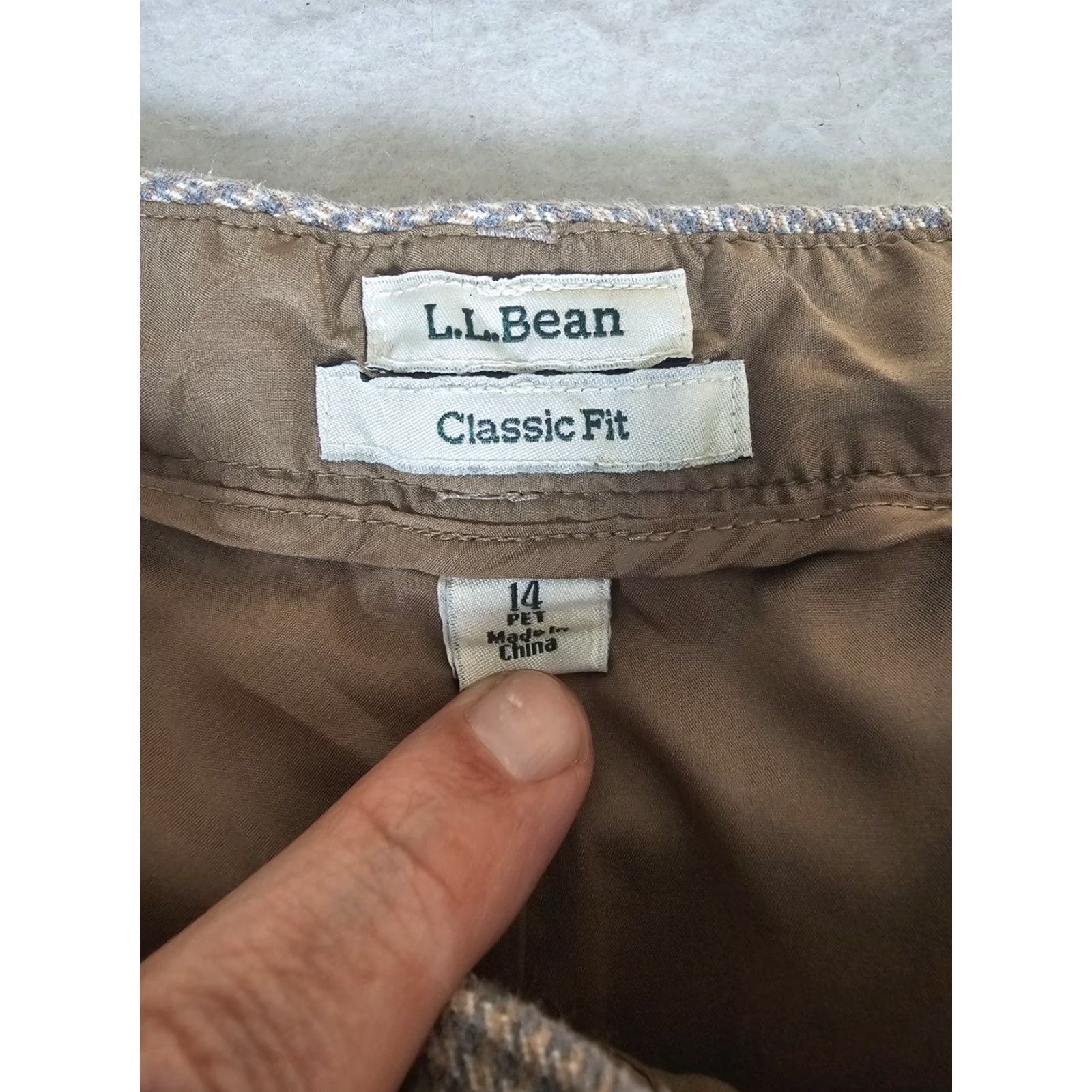 Vintage VINTAGE L.L. BEAN Dress Pants Houndstooth 100% Cotton Lined Women's Size 14P Brown Tweed Pockets 90s Preppy Pants Womens Size 24" / US 00 / IT 34 - 5 Thumbnail