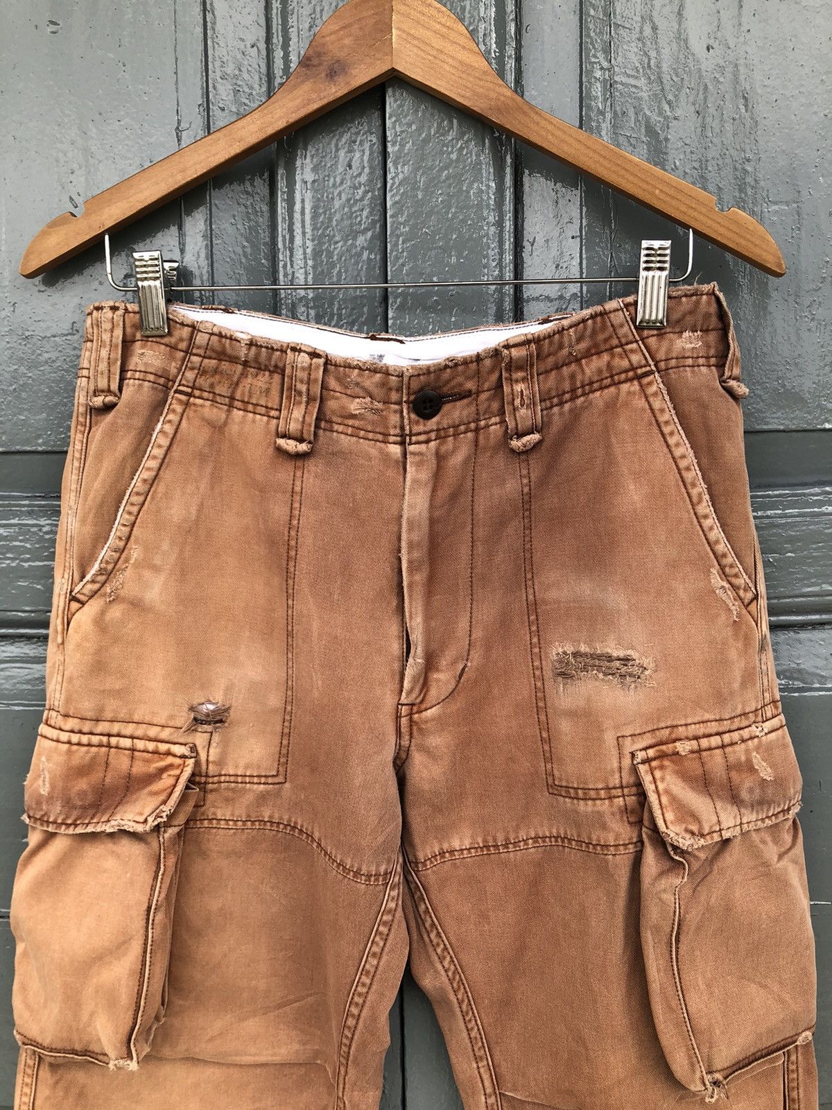 Dickies × Vintage Vintage Dickeis Faded Brown Distressed Cargo Pants Size US 32 / EU 48 - 3 Thumbnail