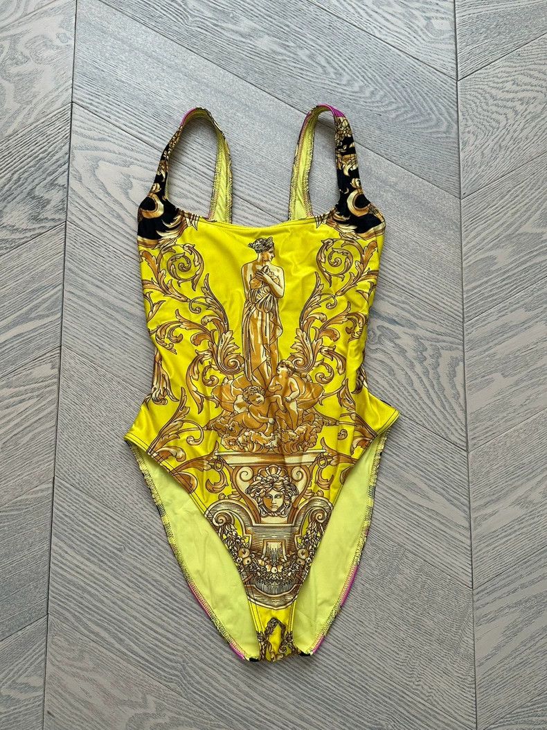 Versace Versace Yellow Printed Bikini Swimsuit - dmc Size 22" - 1 Thumbnail