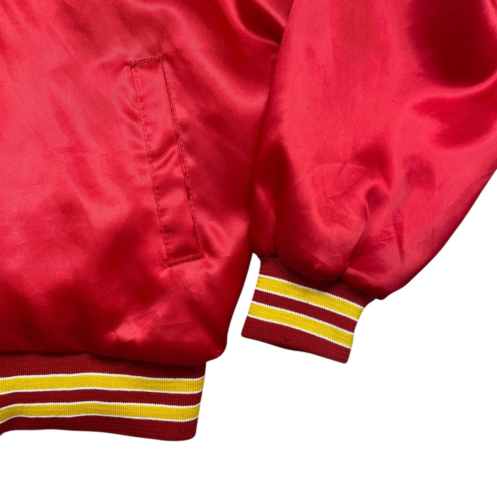 NFL VTG 90s KANSAS CITY CHIEFS CHALK LINE SATIN BOMBER JACKET Size US XXL / EU 58 / 5 - 3 Thumbnail