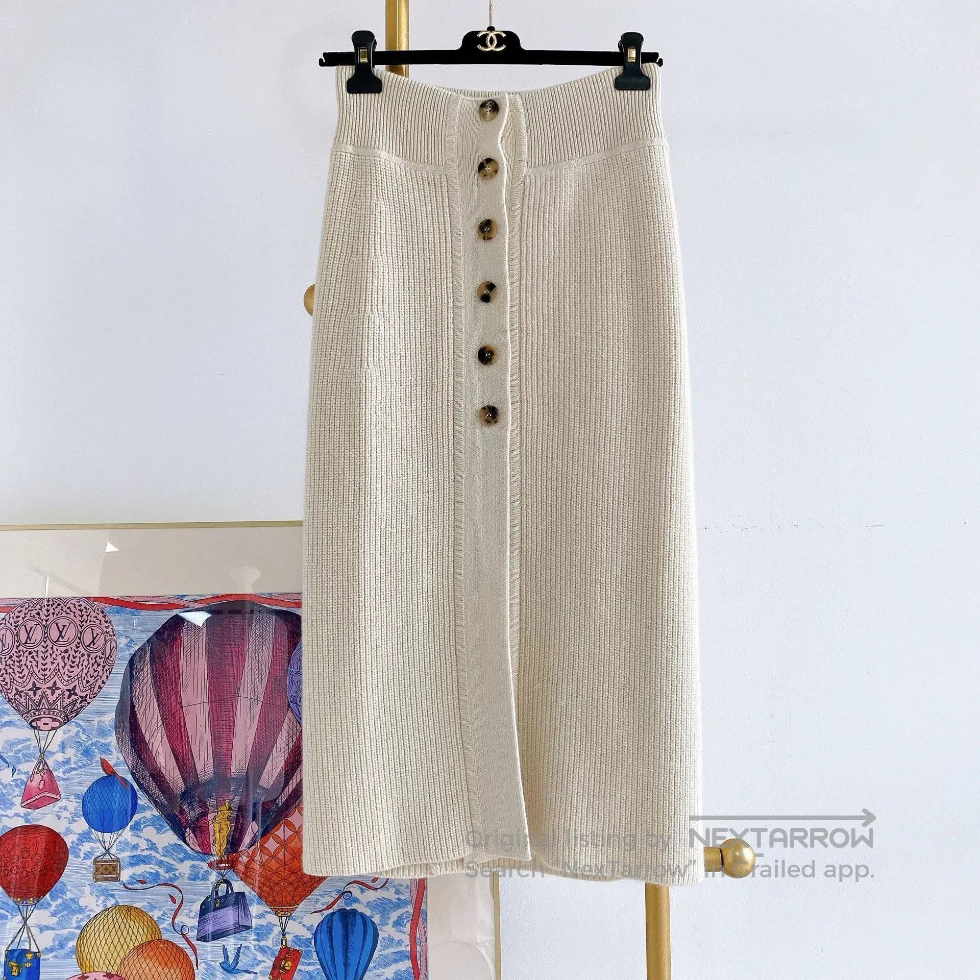 Hermes Hermes White Knit Midi Skirt Size 36. Size US 36 / EU 52 - 1 Thumbnail
