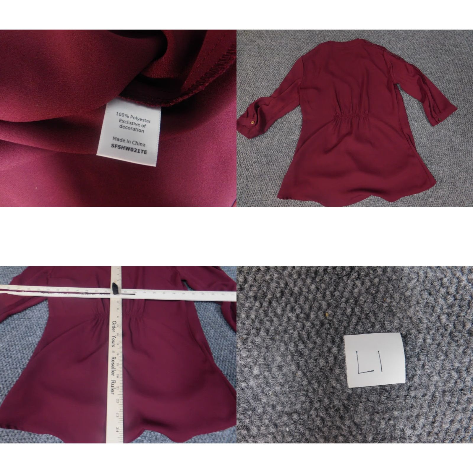 Vintage 41 Hawthorne Blouse Womens Petites PXS Red Collared Long Sleeve Pullover Modal Polyester Rayon Casual Shirt Top Size XS / US 0-2 / IT 36-38 - 8 Thumbnail