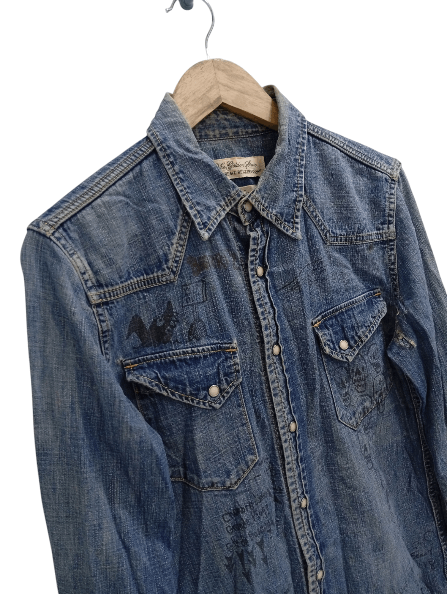 Japanese Brand × Remi Relief 🔥🔥Remi Relief Artwork Denim Chambray Shirt Size US M / EU 48-50 / 2 - 4 Thumbnail