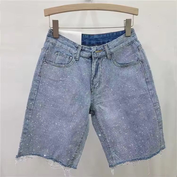 Japanese Brand rhinestone Y2K DRIP denim shorts Size US 28 / EU 44 - 1 Thumbnail