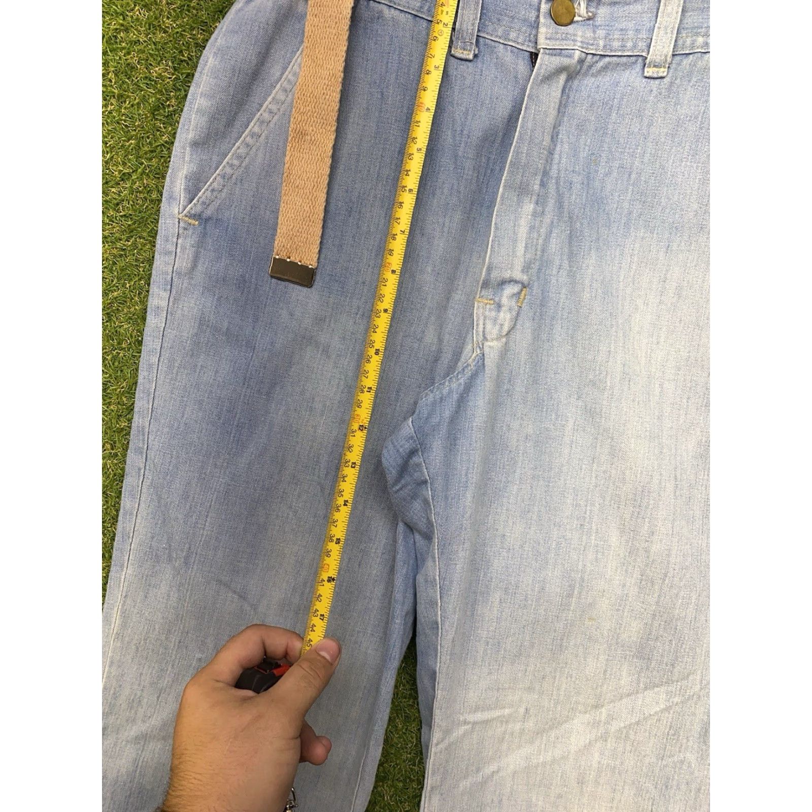 Wrangler VINTAGE Wrangler Flame Resistant Jeans 28 Regular Blue Denim 80s 90s Western USA Bell Bottoms Mens Womens Girls Boys Size 28" / US 6 / IT 42 - 4 Thumbnail