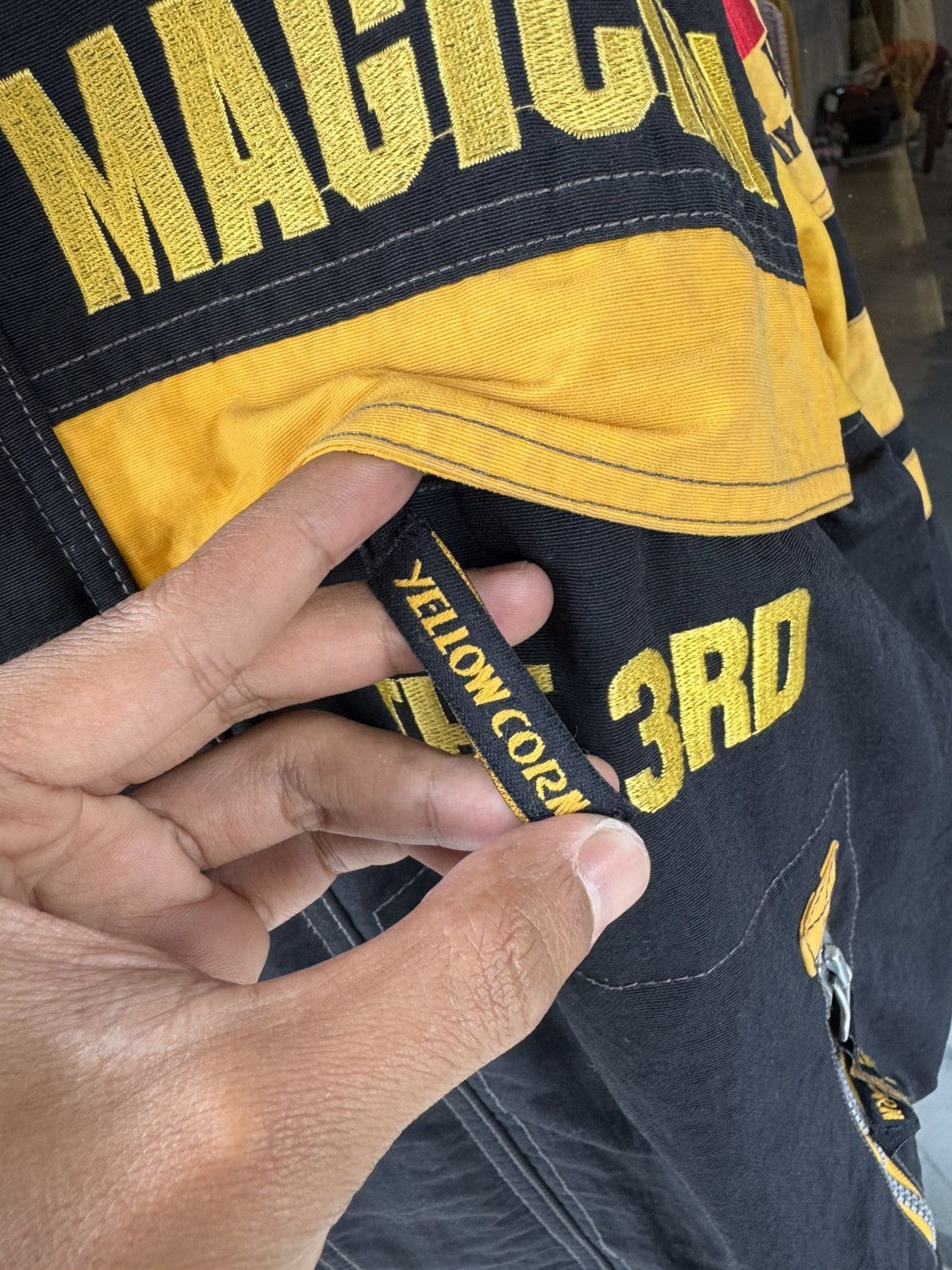 YELLOW CORN VTG YELLOW CORN HIGHWAY MAGICIAN SLEDGE HAMMER BIKER JACKET Size US L / EU 52-54 / 3 - 5 Thumbnail