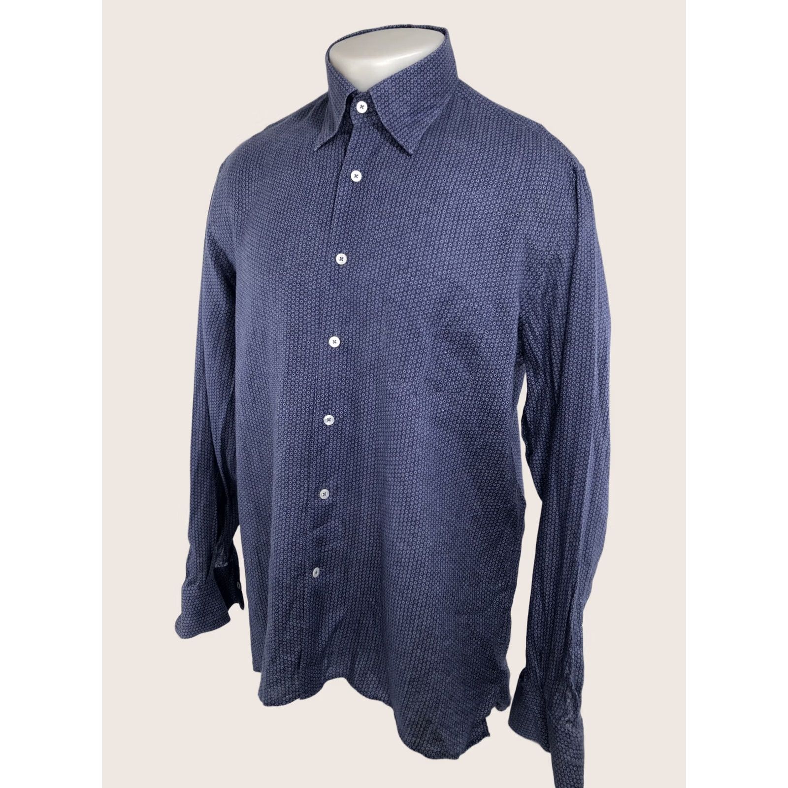 Canali CANALI ITALY - Solar Geometric LINEN Mens Lg. Shirt Size US L / EU 52-54 / 3 - 1 Thumbnail