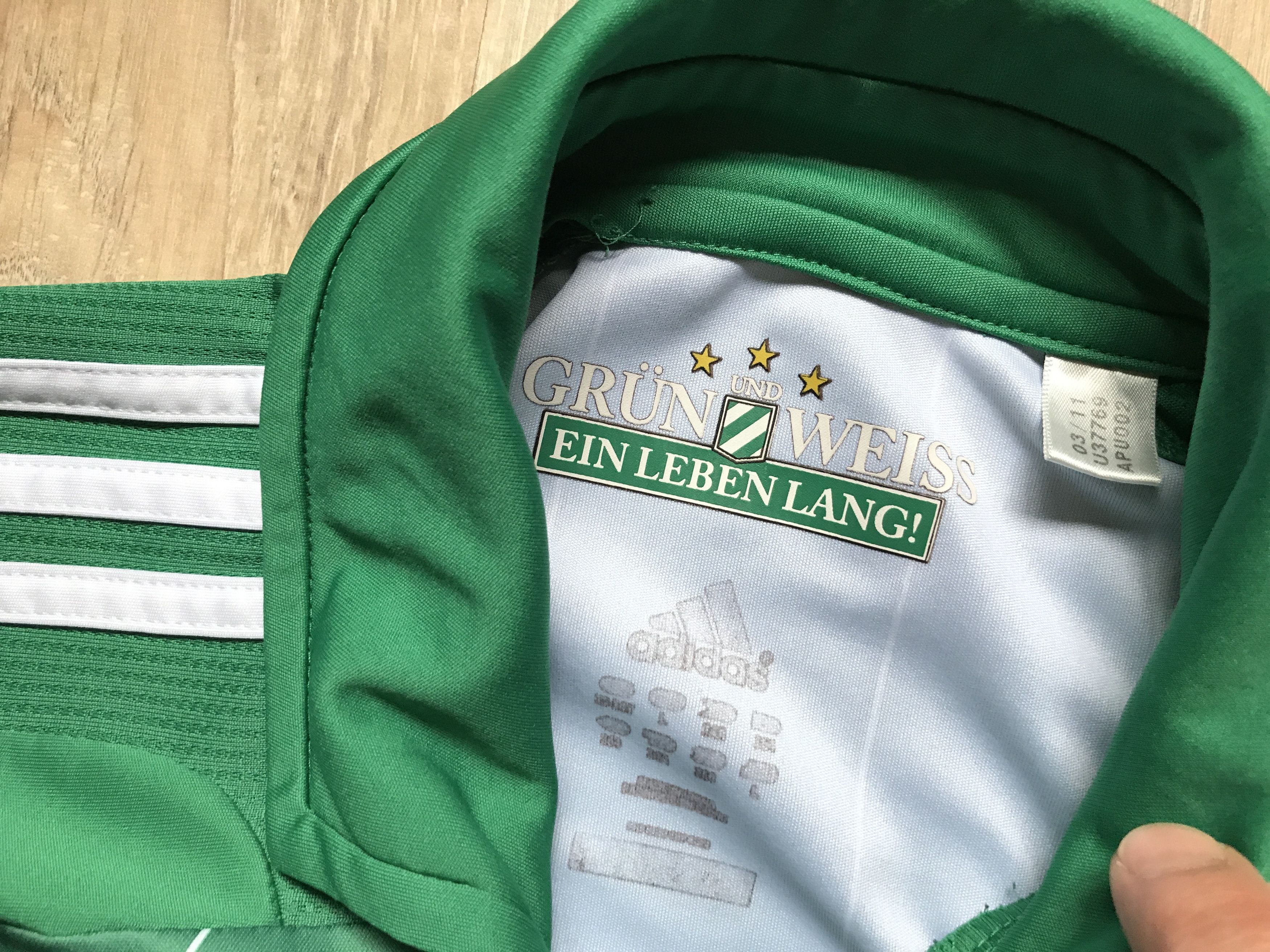 Adidas Vintage Adidas Rapid Vienna Home Kids Shirt #11 Hofmann Size US XXS / EU 40 - 6 Thumbnail