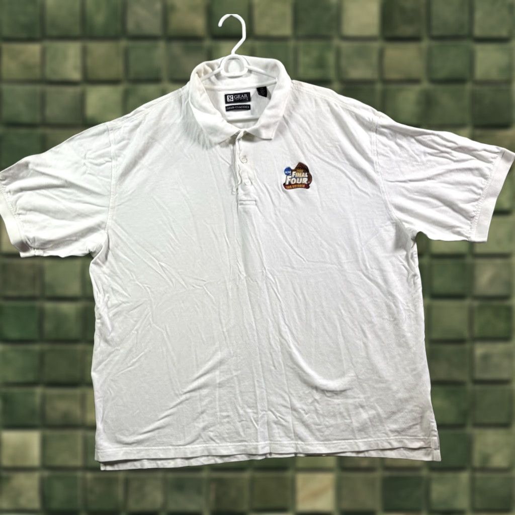 NCAA VINTAGE Nike Dri-Fit Polo Shirt Men 2XL White NCAA Final Four 2008 San Antonio Sports USA 90s Regular Short Sleeve Button Embroidered Logo Size US XXL / EU 58 / 5 - 1 Thumbnail