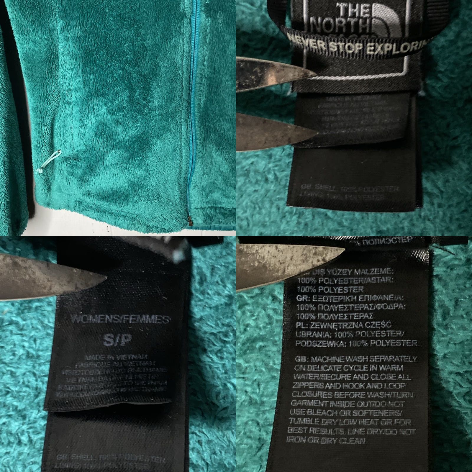 The North Face The North Face Osito Fuzzy Fleece Full Zip Jacket Womens Green S Size S / US 4 / IT 40 - 8 Thumbnail