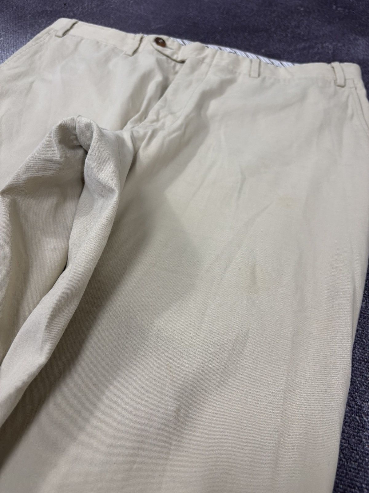 Canali Canali Men’s Ivory Cream Cotton Linen Stretch Chino Pants Size US 34 / EU 50 - 6 Thumbnail