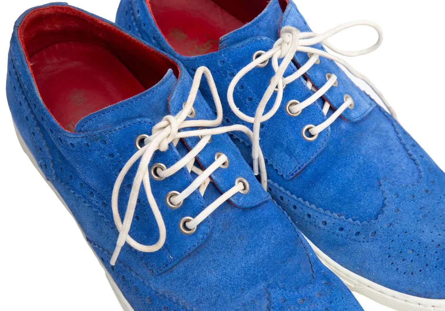 Junya Watanabe Wingtip Suede Shoes in Blue, Size XS (26) Size US 8 / EU 41 - 8 Thumbnail