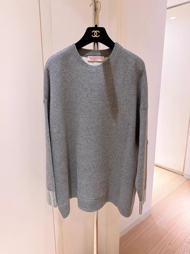 Valentino Valentino Bright diamond cuffs Grey silhouette sweater Size XS / US 0-2 / IT 36-38 - 1 Thumbnail