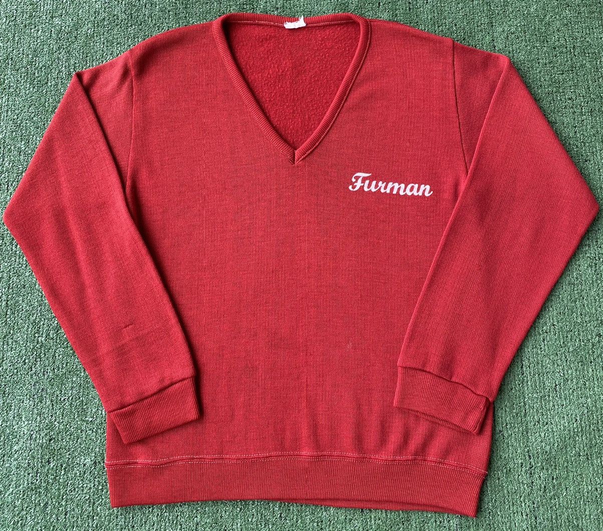 Vintage Vintage 80’s Furman University V Neck Sweater Men’s Small Size US S / EU 44-46 / 1 - 1 Thumbnail