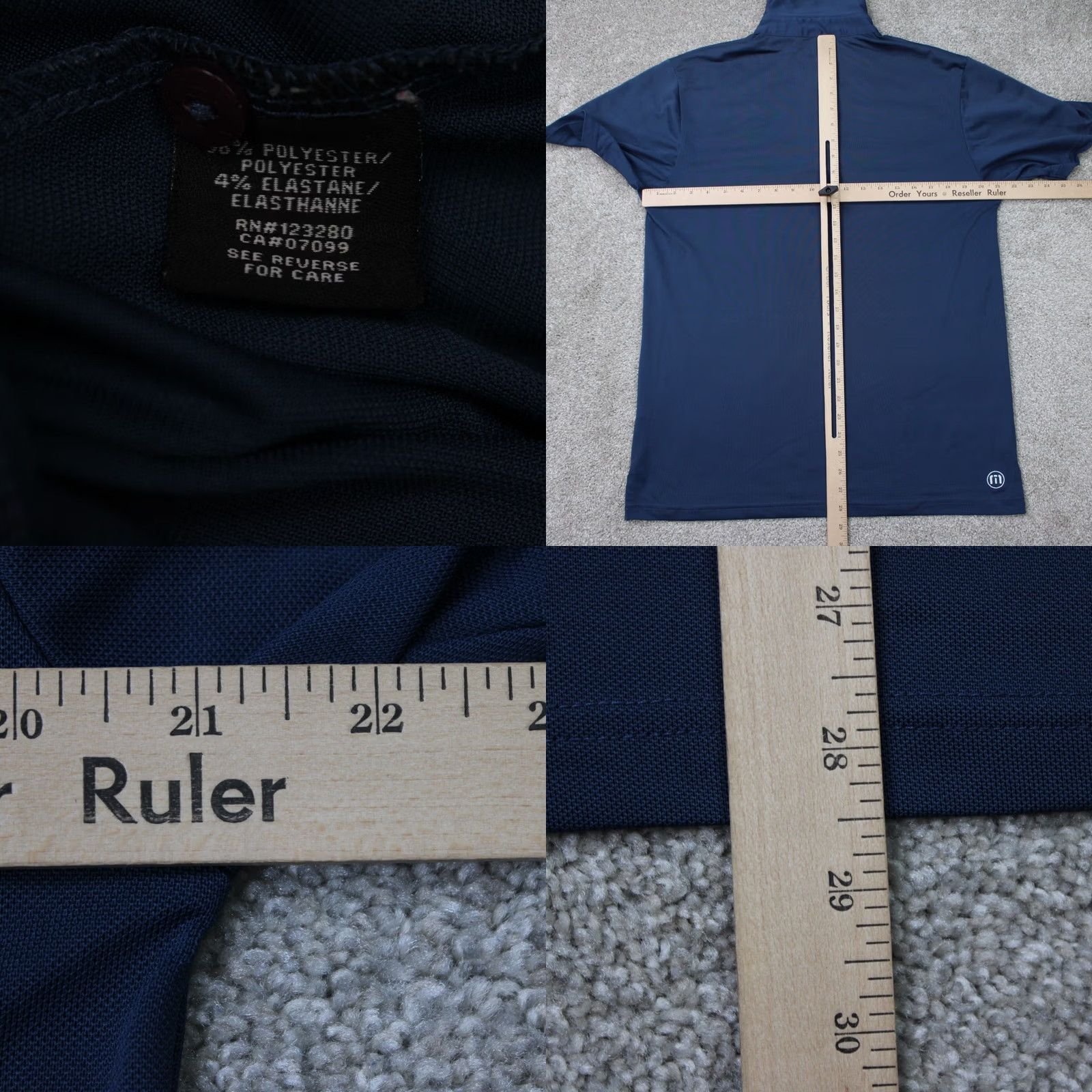 TravisMathew Travis Mathew Polo Shirt Mens Medium Blue Pique Short Sleeve Stretch Knit Polyester Cotton Blend Regular Fit Golf Polo Size US M / EU 48-50 / 2 - 8 Thumbnail