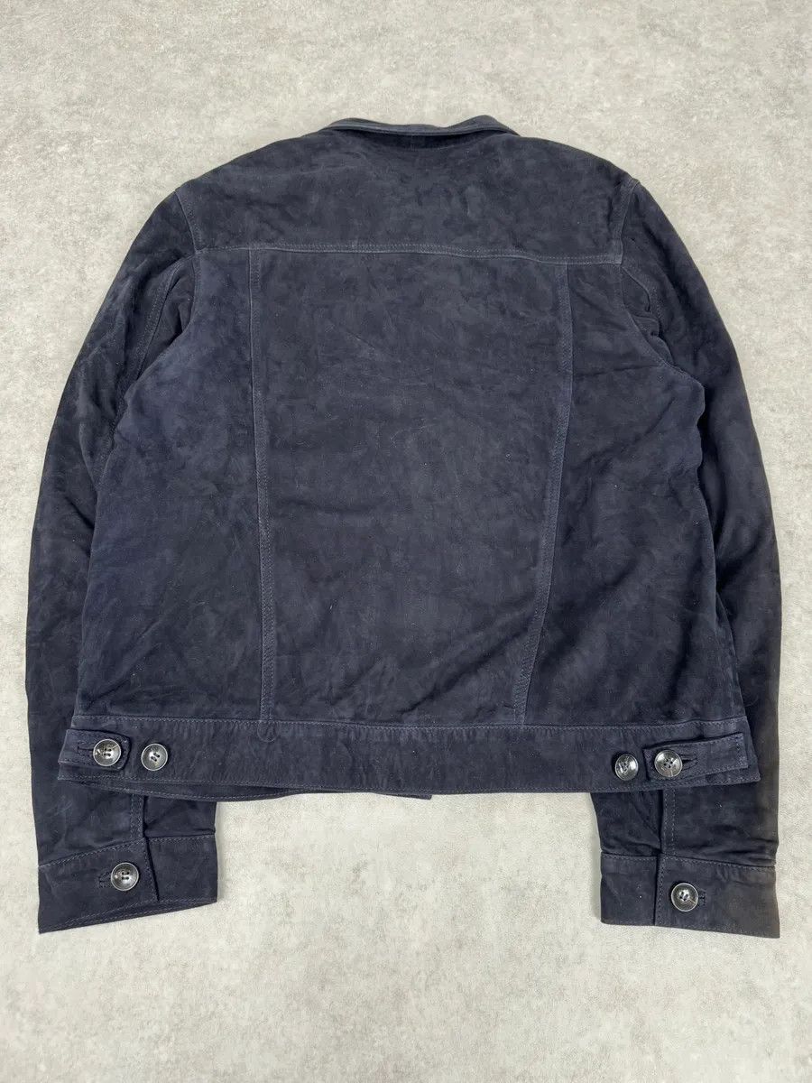Vintage SS2022 Officine Generale Navy Suede Leather Buttoned Classy Jacket Size US L / EU 52-54 / 3 - 9 Thumbnail