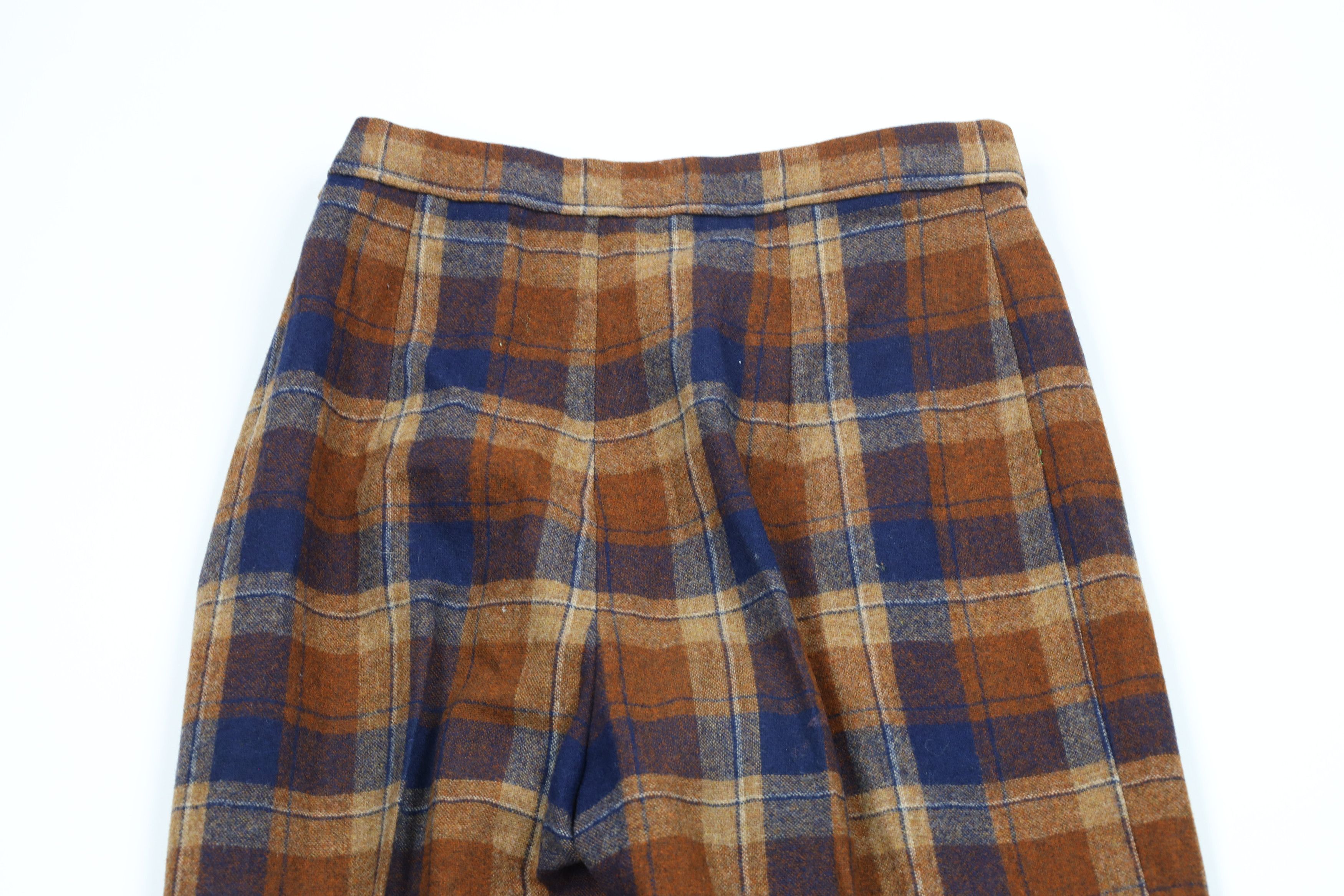 Vintage Vintage 60s 70s Streetwear Wide Leg Bell Bottoms Pants Plaid Size 26" / US 2 / IT 38 - 7 Thumbnail
