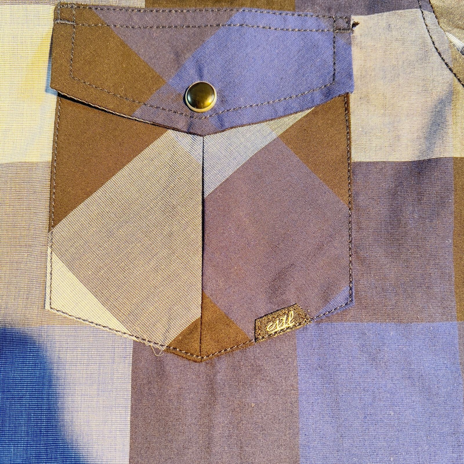 Other Coastal Metal Pearl Snap Button Shirt Men Medium Blue Check Size US M / EU 48-50 / 2 - 4 Thumbnail