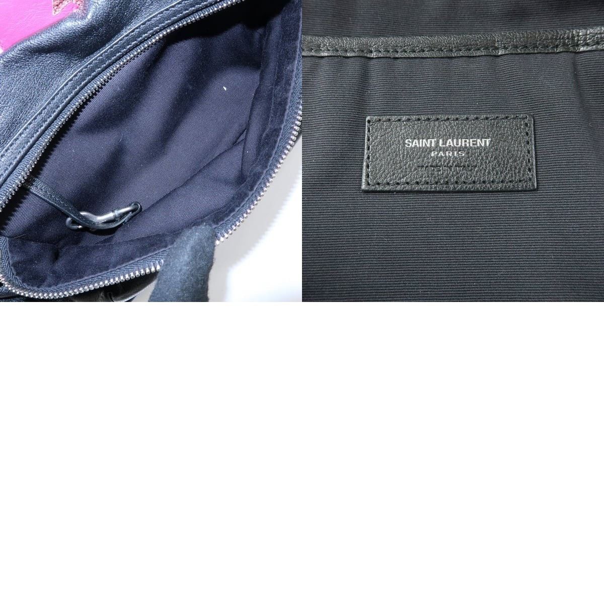 Saint Laurent Paris Saint Laurent City Love Patch Calfskin Backpack Black Size ONE SIZE - 8 Thumbnail