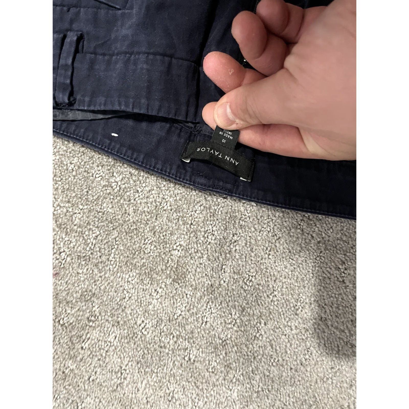 Ann Taylor Ann Taylor Capri Pants Women 10 Navy Blue Stretch Cropped Capris Pockets Regular Size 32" / US 10 / IT 46 - 5 Thumbnail
