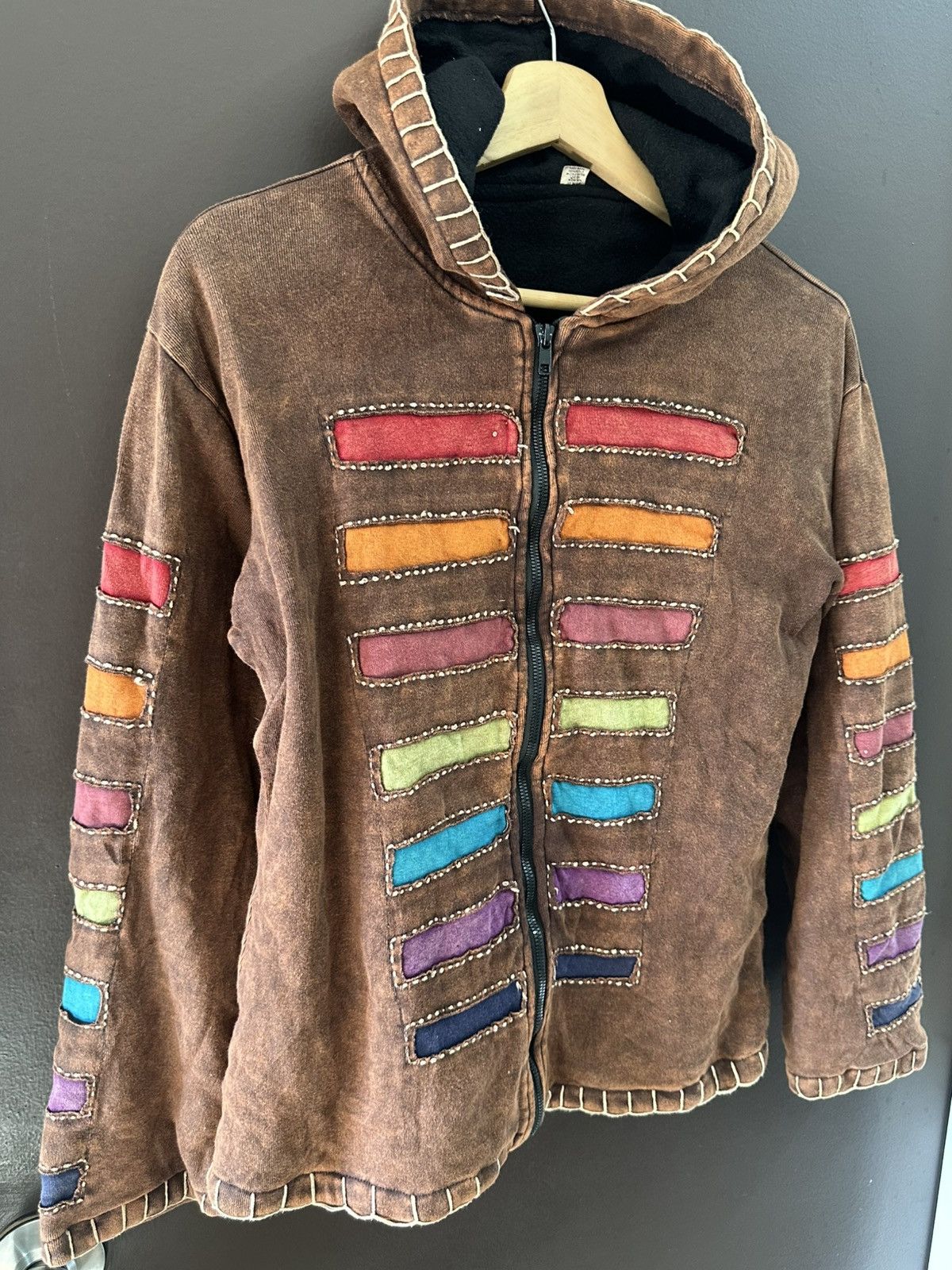 Japanese Brand × Other Reconstructed Sashiko Patchwork Zipper Jacket Made in Nepal Size M / US 6-8 / IT 42-44 - 3 Thumbnail