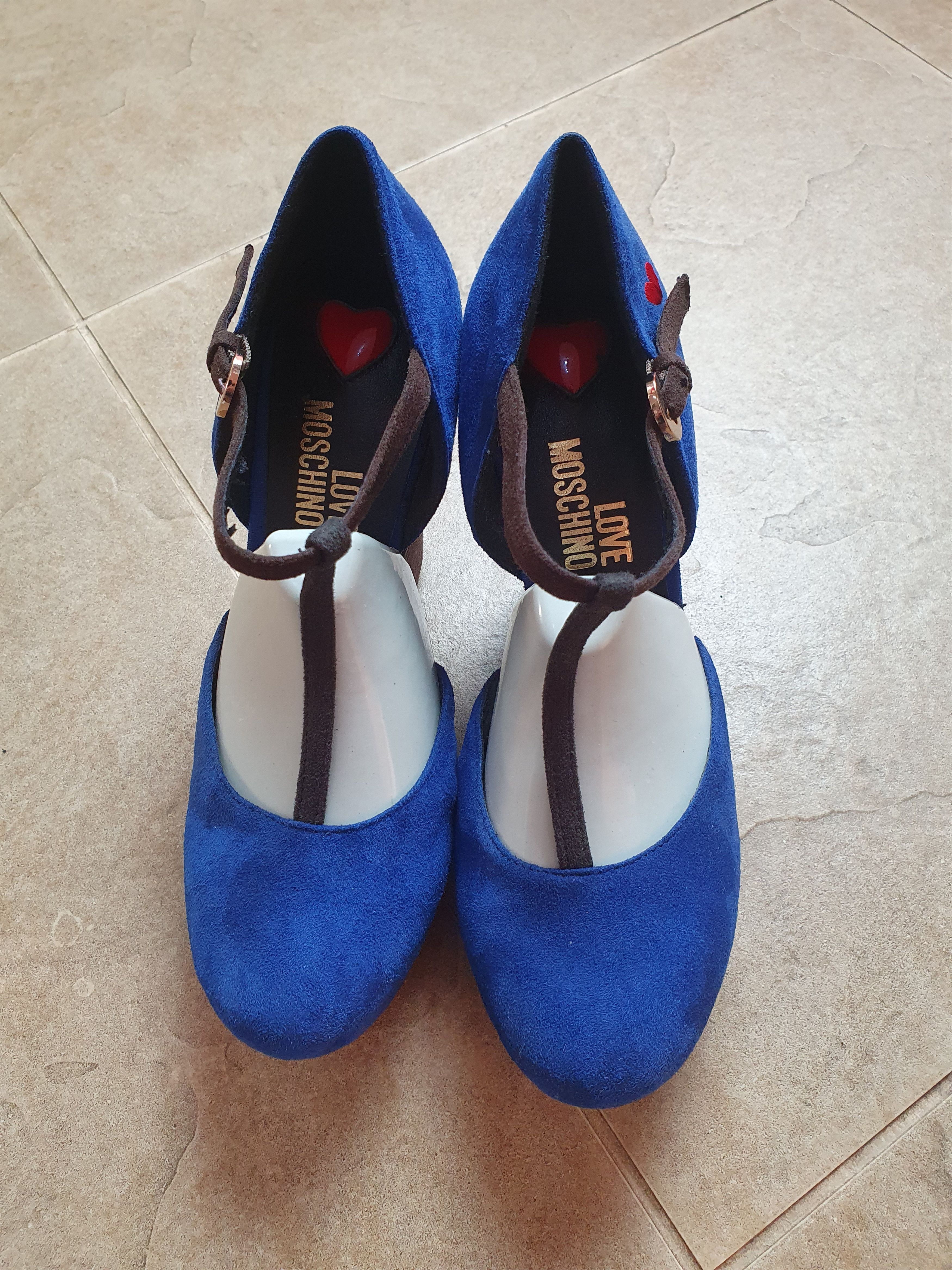 Moschino women's shoes Love Moschino blue platform shoes, size 38 Size US 7 / IT 37 - 1 Thumbnail