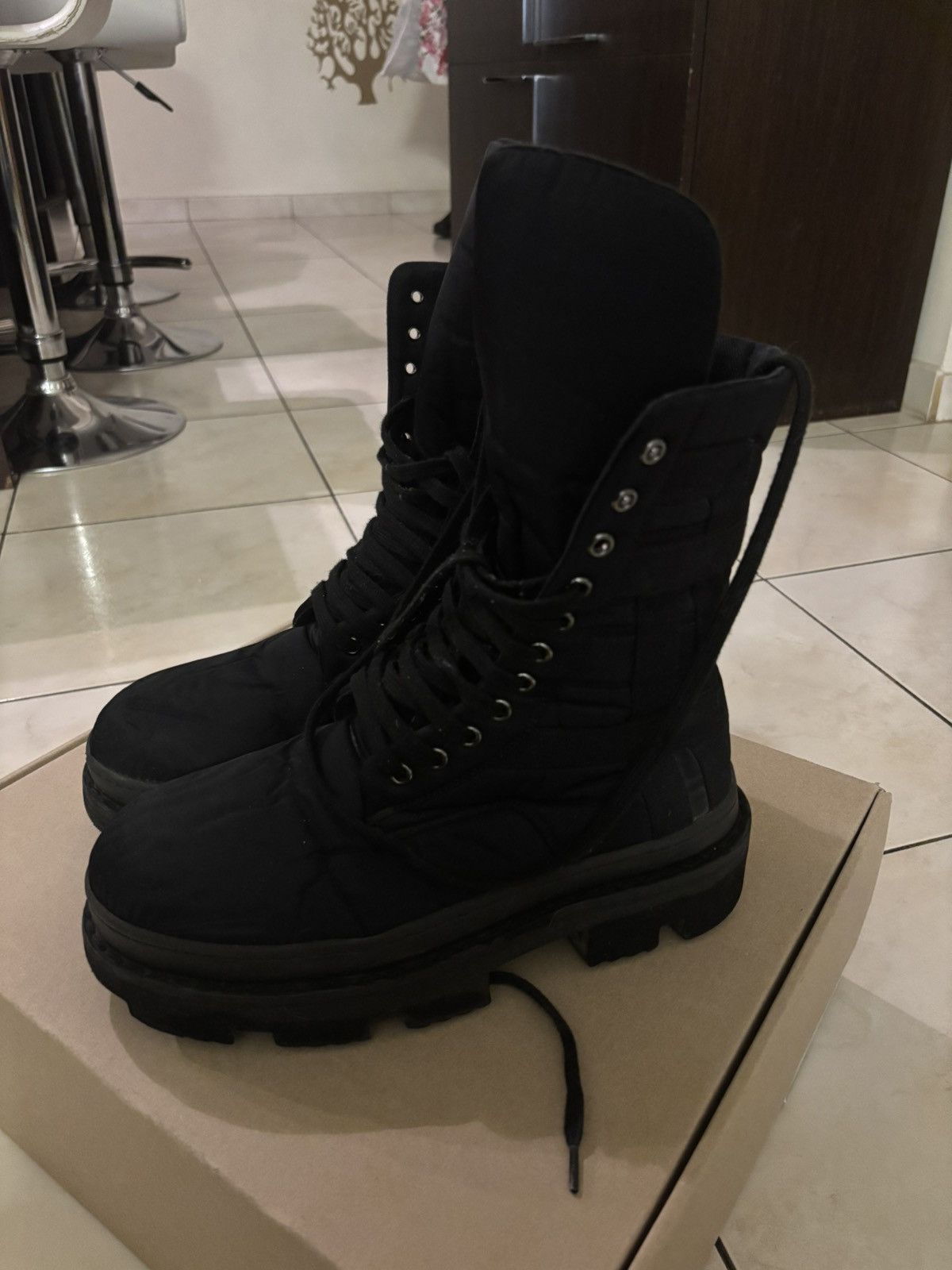 Rick Owens SS/24 LIDO Army Megatooth Boots