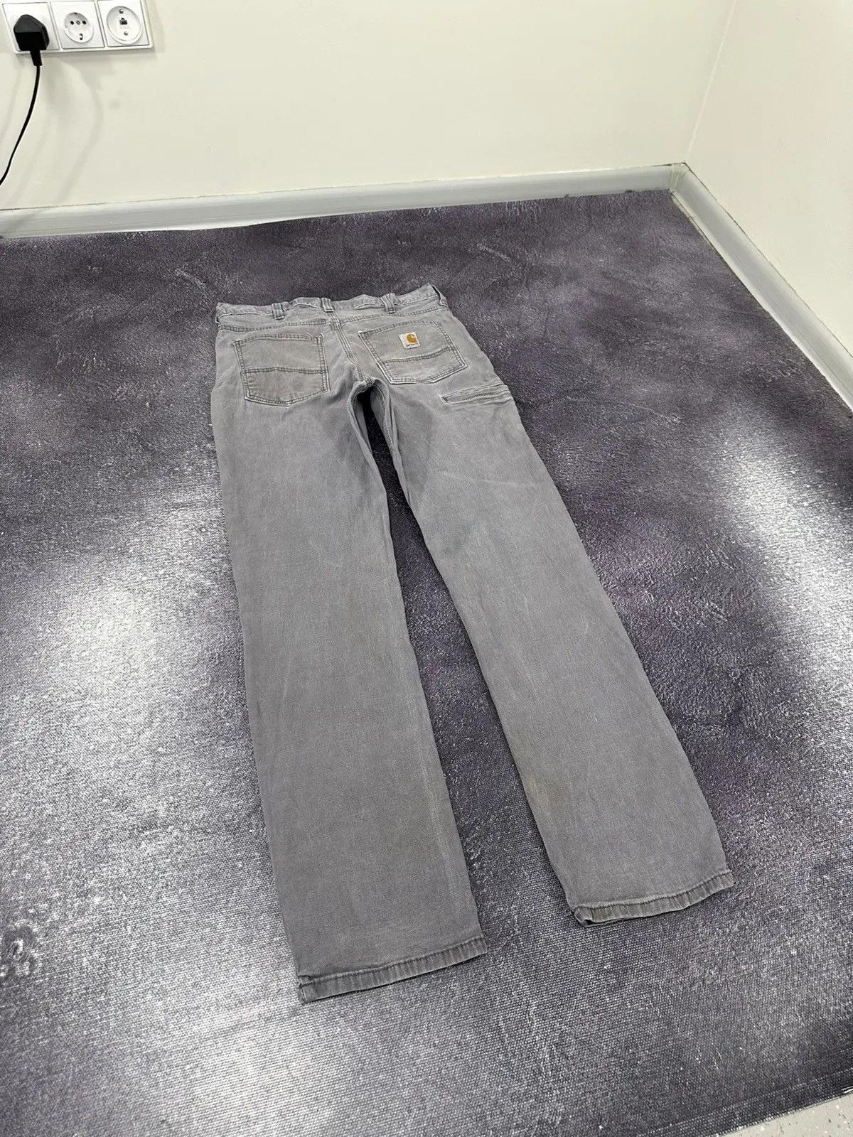 Carhartt × Vintage Vintage Carhartt USA Gray Denim Work Hype Pants Jeans Size US 33 - 3 Thumbnail