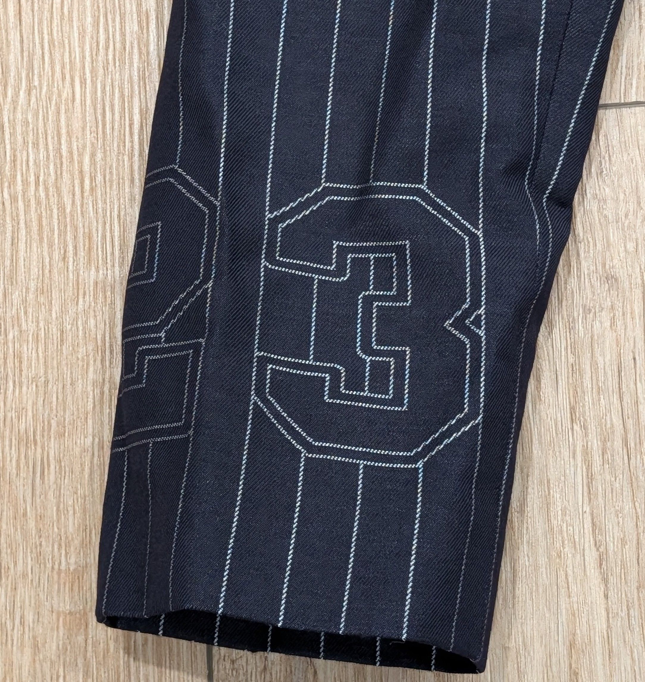 Off-White OFF-WHITE Buffalo 23 Pinstripe Wool Sport Coat Navy 52 US 42 Size 42R - 5 Thumbnail