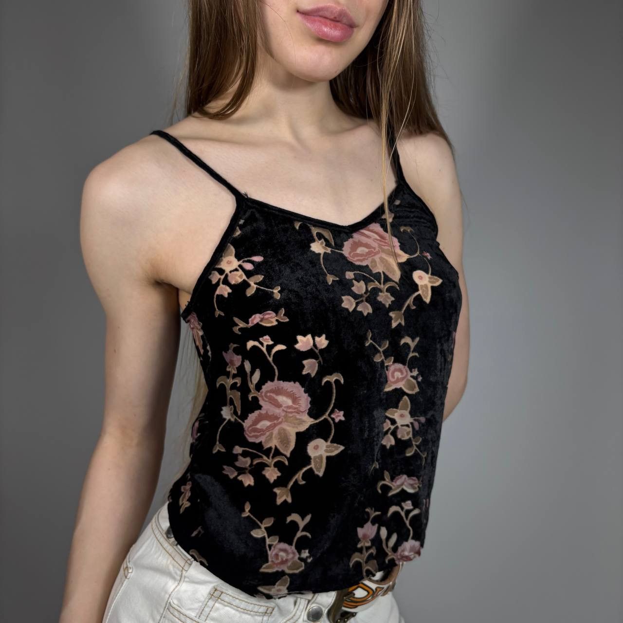 Vintage Vintage Y2K Japanese Flower Tank Top Floral Retro Style Size S / US 4 / IT 40 - 1 Thumbnail