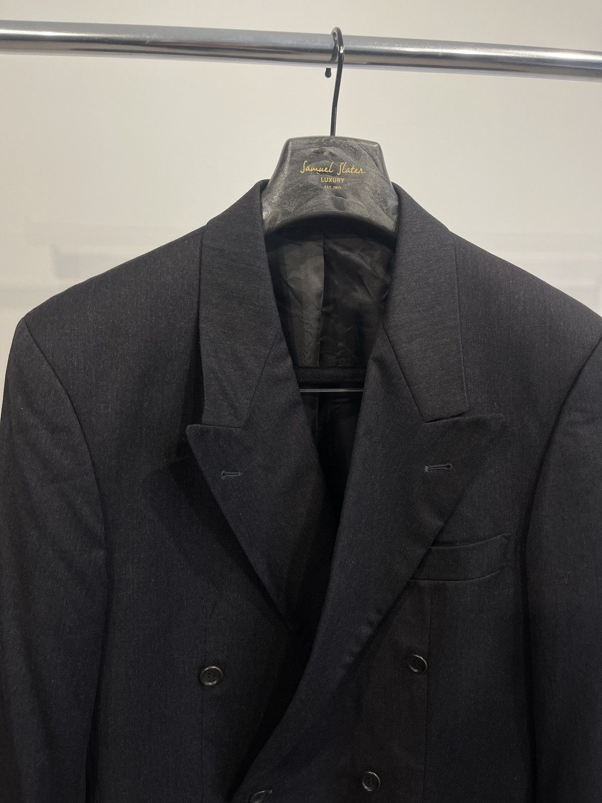 Hugo Boss Vintage double-breasted jacket blazer hugo boss dark gray 40 Size 40L - 3 Thumbnail