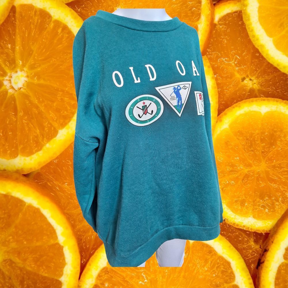 OAK Old Oak Vintage Golf Theme Crewneck Sweatshirt Teal Sports G Size US XL / EU 56 / 4 - 7 Thumbnail