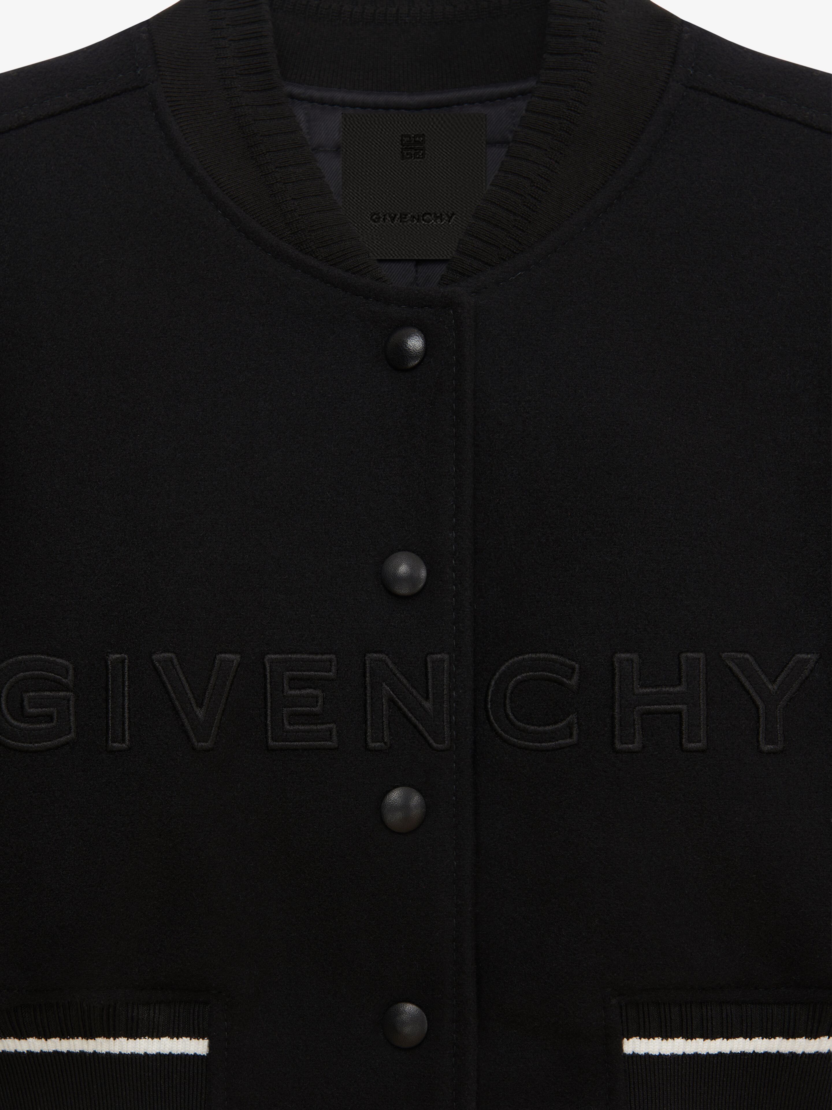 Givenchy oc11z0725 Cropped Varsity Jacket in Black Size XS / US 0-2 / IT 36-38 - 5 Thumbnail